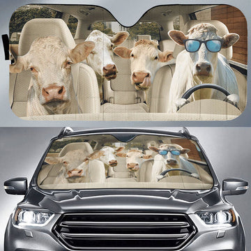Maxcorners Driving Charolais Cattle Car Sun Shade
