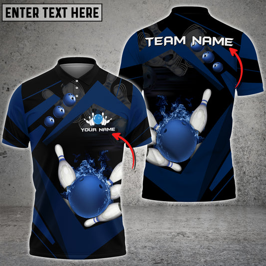 Maxcorners Bowling Ball Premium Multicolor Option Customized Name 3D Shirt