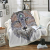 Maxcorners Tattoo Head Wolf Native American Blanket