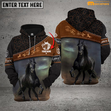 Maxcorners Personalized Black Horse Collection All Over Printed