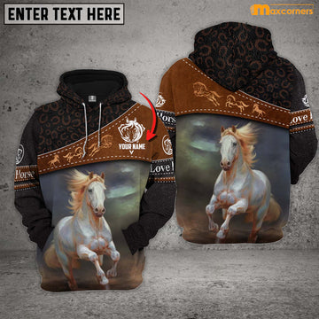 Maxcorners Personalized Yellow Mane Horse Collection All Over Printed Shirt