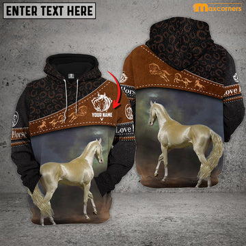 Maxcorners Personalized Light Brown Horse Collection All Over Printed