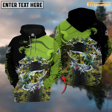 Maxcorners Personalized Three Bass Fishing T-shirt Color3