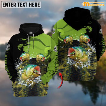 Maxcorners Personalized Three Bass Fishing T-shirt Color5