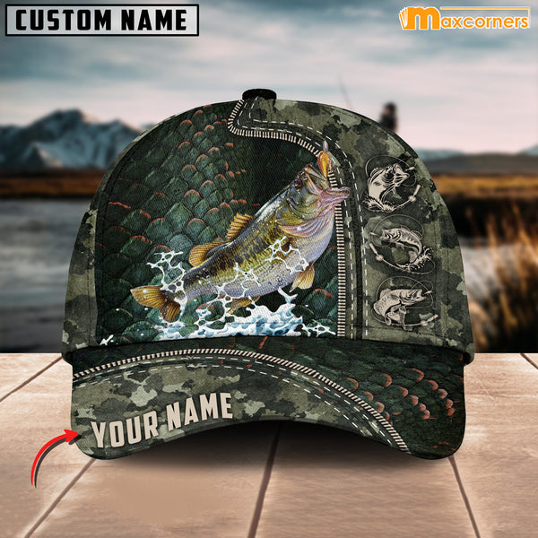 Maxcorners Personalized Zip Up Bass Fishing Cap All Over Printed Color9