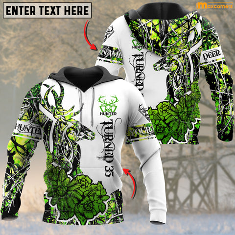 Maxcorners Deer Hunting Custom Name and Age Multicolor - Green