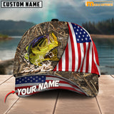 Maxcorners Personalized Zipper Flag Bass Fishing Cap