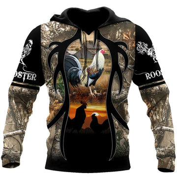 Maxcorners Rooster Camo Unisex Deluxe Hoodie
