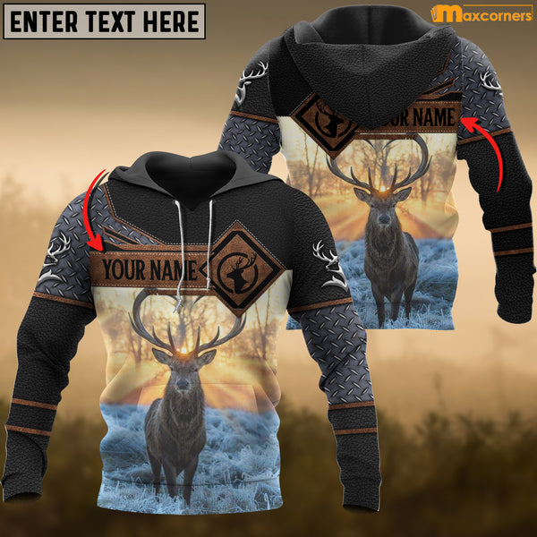 Maxcorners Deer Hunting Personalized Name 3D Over Printed Hoodie