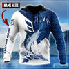 Maxcorners Marlin Fishing Heartbeat Personalized Name 3D Shirt