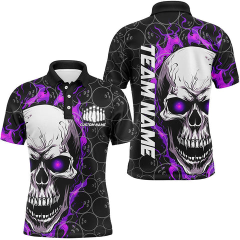 Max Corner Skull Bowling Ball Pattern Bowling jerseys Custom Name And Team Shirt