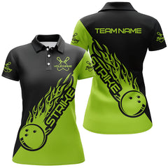 Maxcorners Green Bowling Strike Premium Customized Name 3D Shirt For Women