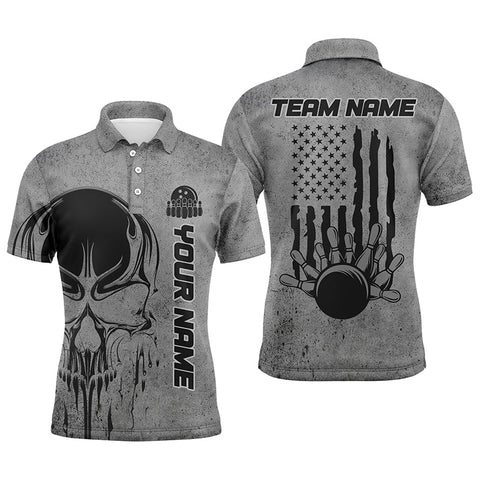Max Corner American Flag Bowler Jersey Skull Bowling Jerseys Custom Name And Team Shirt