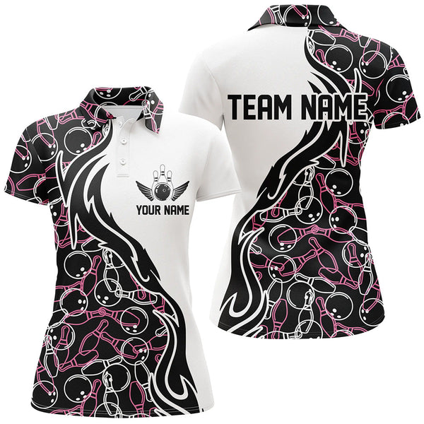 Maxcorners Bowling Pattern Classic Personalized All Over Printed Shirt For Women