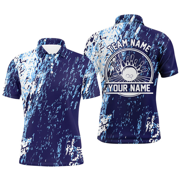 Max Corner Bowling Balls And Pins Bowling Blue Graffify Pattern Custom Name And Team Shirt