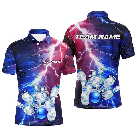 Max Corner Red, White And Blue Thunder Lightning Bowling jerseys Custom Name And Team Shirt