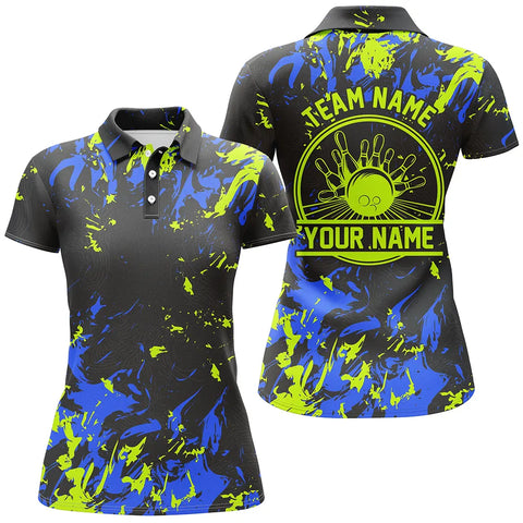 Maxcorners Bowling Fire Water Coler Customized Name All Over Printed Shirt For Women