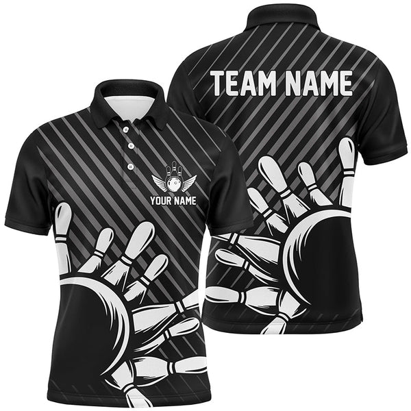 Max Corner Cross Black Line Personalized Bowling Jersey With Name And Team Name Bowling Shirt