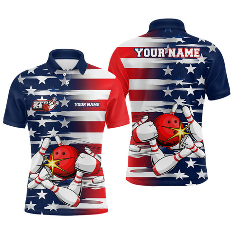 Max Corner US Flag Strike Bowling Jerseys Custom Name And Team Shirt