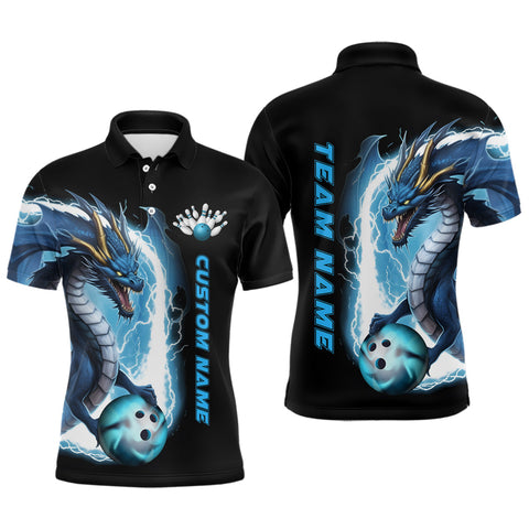 Max Corner Blue Thunder Lightning Dragon Bowling Custom Name And Team Shirt
