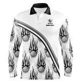 Max Corner Golf balls black flame pattern Mens Golf polo shirts custom name golf clothes for men golfing