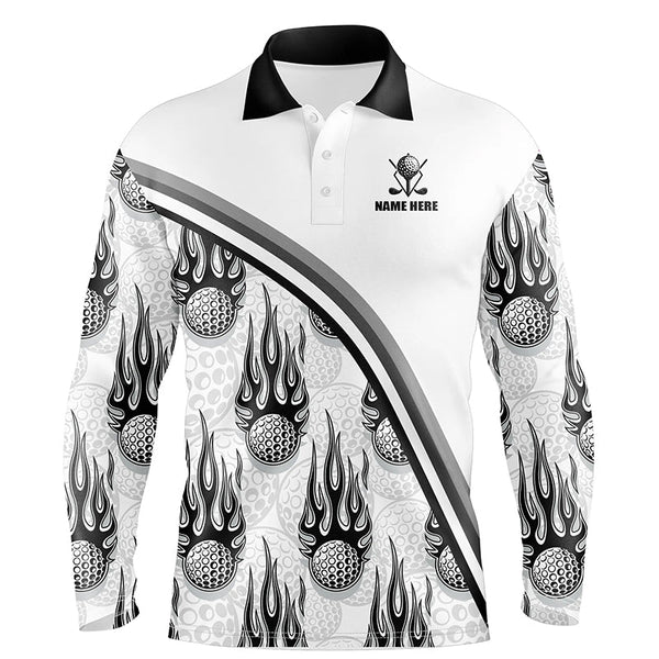 Max Corner Golf balls black flame pattern Mens Golf polo shirts custom name golf clothes for men golfing