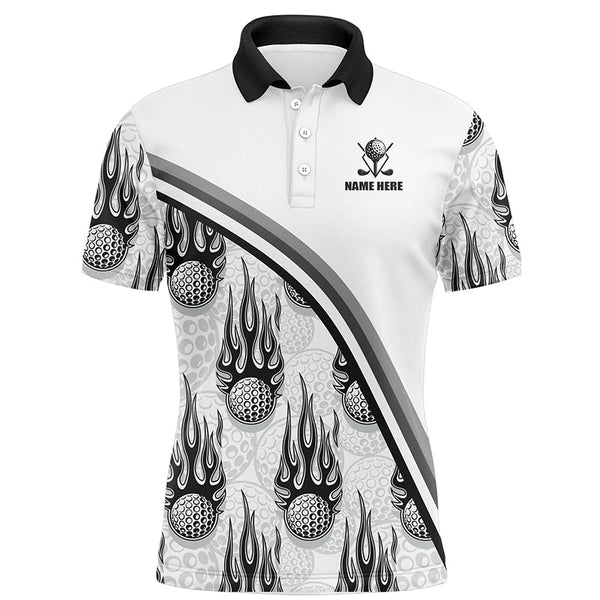 Max Corner Golf balls black flame pattern Mens Golf polo shirts custom name golf clothes for men golfing