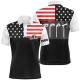 Max Corner Mens golf polo shirt golf club American flag patriot golf custom name black golf shirt
