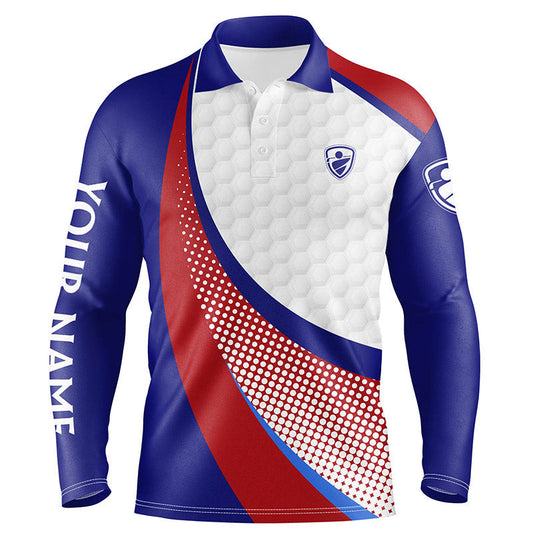 Max Corner Red white and blue Mens golf polo shirts custom mens golf shirts, personalized golf gifts