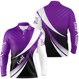 Max Corner Mens golf polo shirts custom name purple and white golf shirt