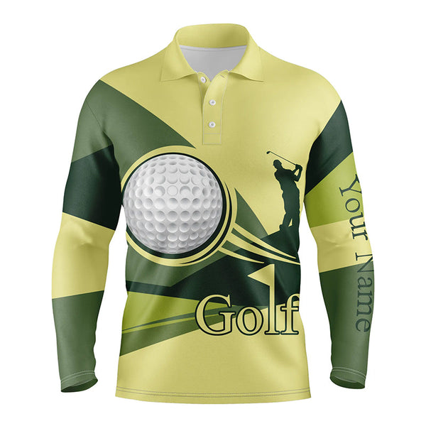 Max Corner Green Mens golf polo shirts golf balls custom name golf shirts for men, gift for golf lovers