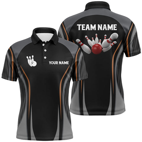 Max Corner ball and pins black vintage Bowling Jerseys Custom Name And Team Shirt
