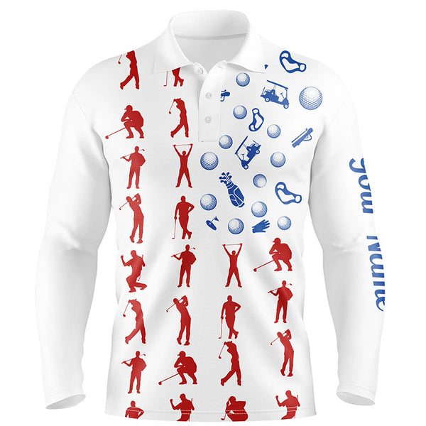 Max Corner American flag golf icons mens golf polo shirts custom mens patriotic polo shirts