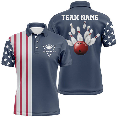 Max Corner Vintage Bowling American flag patriotic Bowling Jerseys Custom Name And Team Shirt