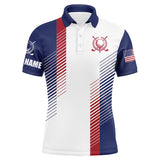 Max Corner Red, white and blue golf shirts custom name Mens golf polo shirts, mens patriotic golf polo