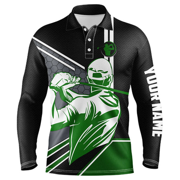 Max Corner Black Mens golf polo shirt custom name golfing gifts, personalized best mens golf wear