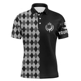 Maxcorners Golf Black Pattern Customized Name All Over Printed Unisex Shirt