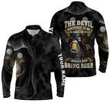 Max Corner Black golf skull reaper Men golf polo shirts custom name the devil whispered to me, golf beer shirt