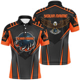 Max Corner Eagle Men Orange Gear Pattern Custom Name And Team Shirt