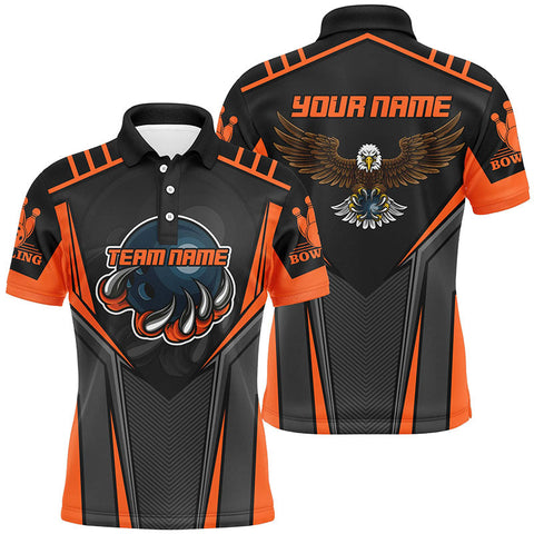 Max Corner Eagle Men Orange Gear Pattern Custom Name And Team Shirt