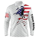 Max Corner Mens golf polo shirt American flag patriot custom name white golf balls shirts