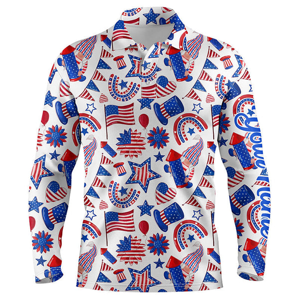 Max Corner Mens golf polo shirts USA independence day pattern custom patriot team golf polo shirts