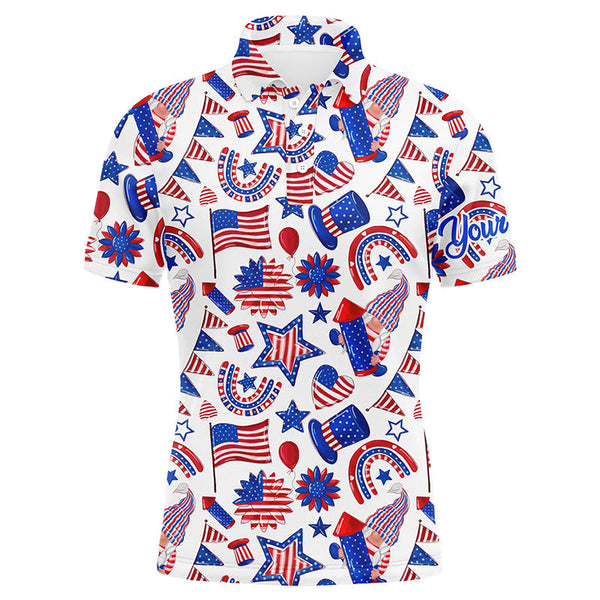 Max Corner Mens golf polo shirts USA independence day pattern custom patriot team golf polo shirts
