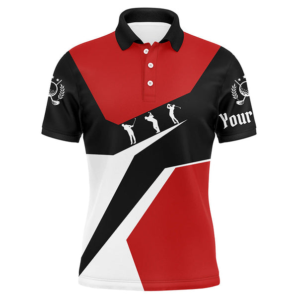 Max Corner Red, white and black Mens golf polo shirts custom golf sport team polo shirts, best mens golf wear