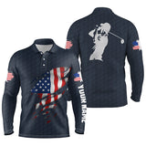 Max Corner Mens golf polo shirts American flag patriotic golf shirts custom polo golf tops for men