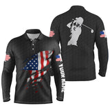 Max Corner Cool Mens golf polo shirts American flag patriotic golf shirts custom polo golf tops for men