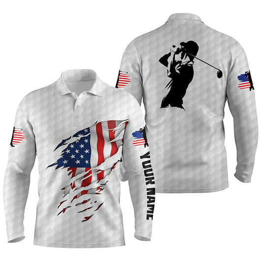 Max Corner Amazing Mens golf polo shirts American flag patriotic golf shirts custom polo golf tops for men