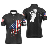 Max Corner Epic Mens golf polo shirts American flag patriotic golf shirts custom polo golf tops for men