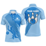 Max Corner Blue Graffity team bowling Custom Name And Team Shirt