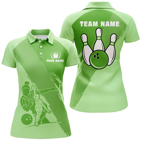 Maxcorners Green Bowling Player Classic Customized Name 3D Shirt For Women